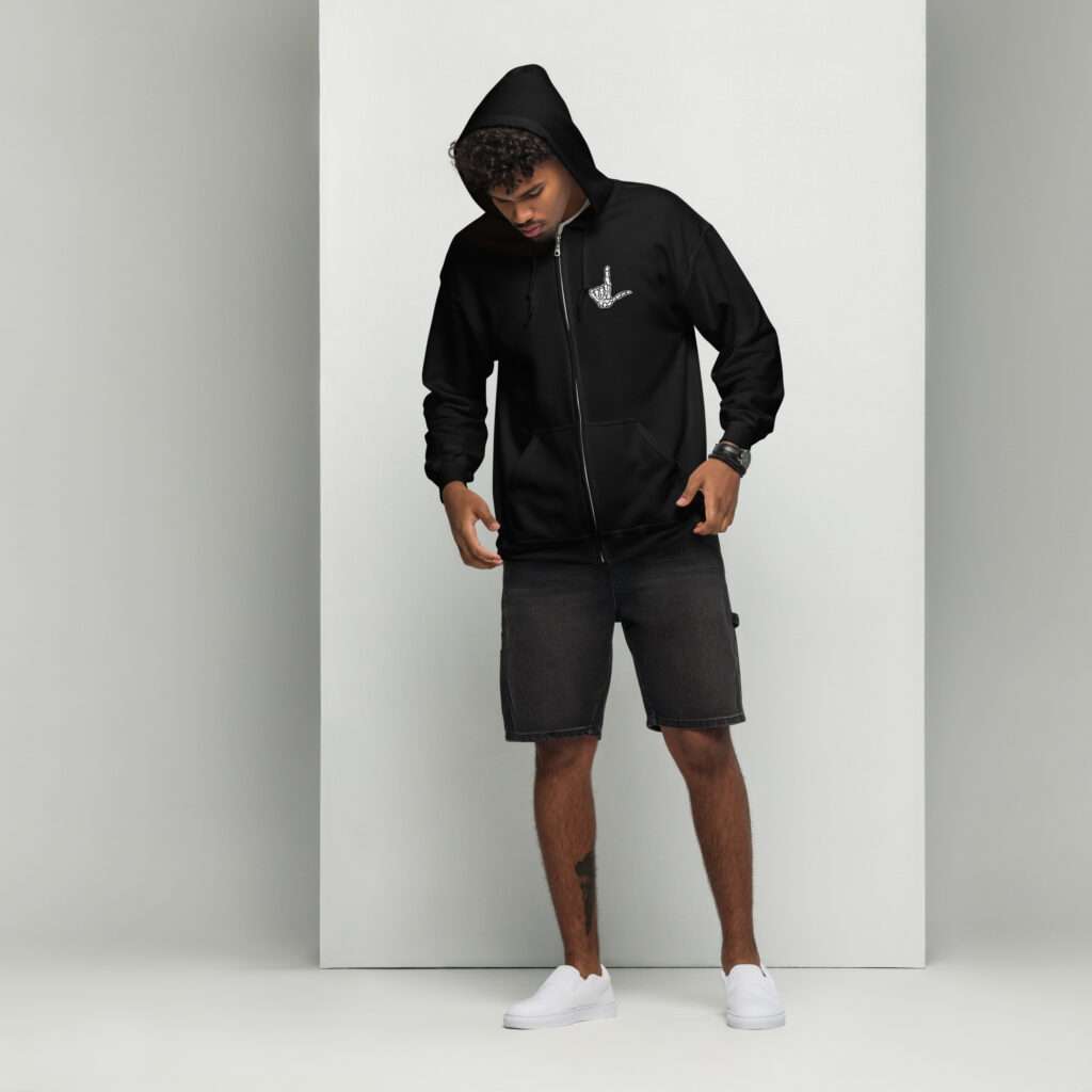 Skeleton Skull Zip Hoodie Front/Back