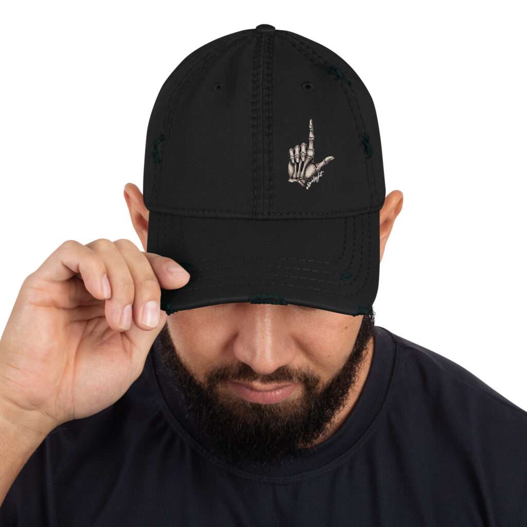 One Light Distressed Dad Hat – Black Low Profile Cap | Alaskan Avenger