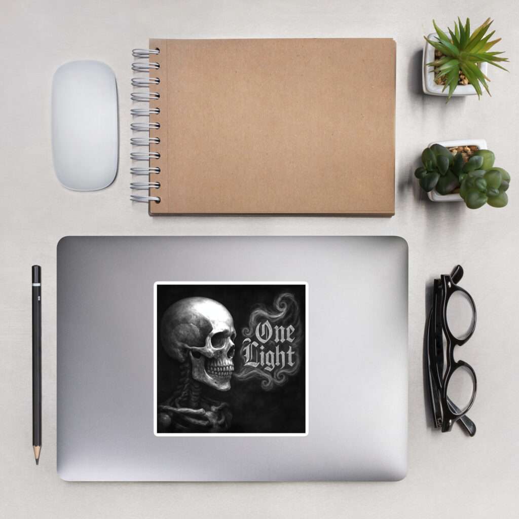 Bubble-free Stickers One Light Skull