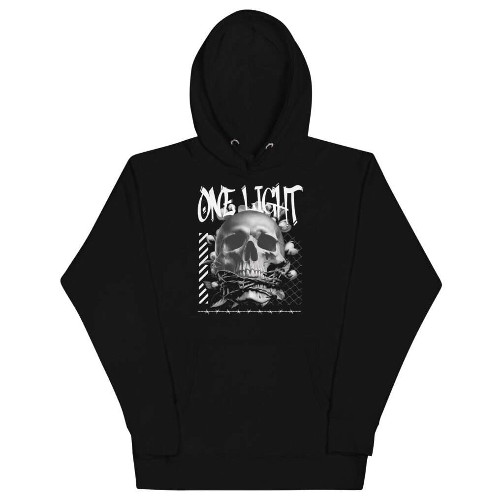 One Light Skull Hoodie – Black Pullover Hoodie | Alaskan Avenger