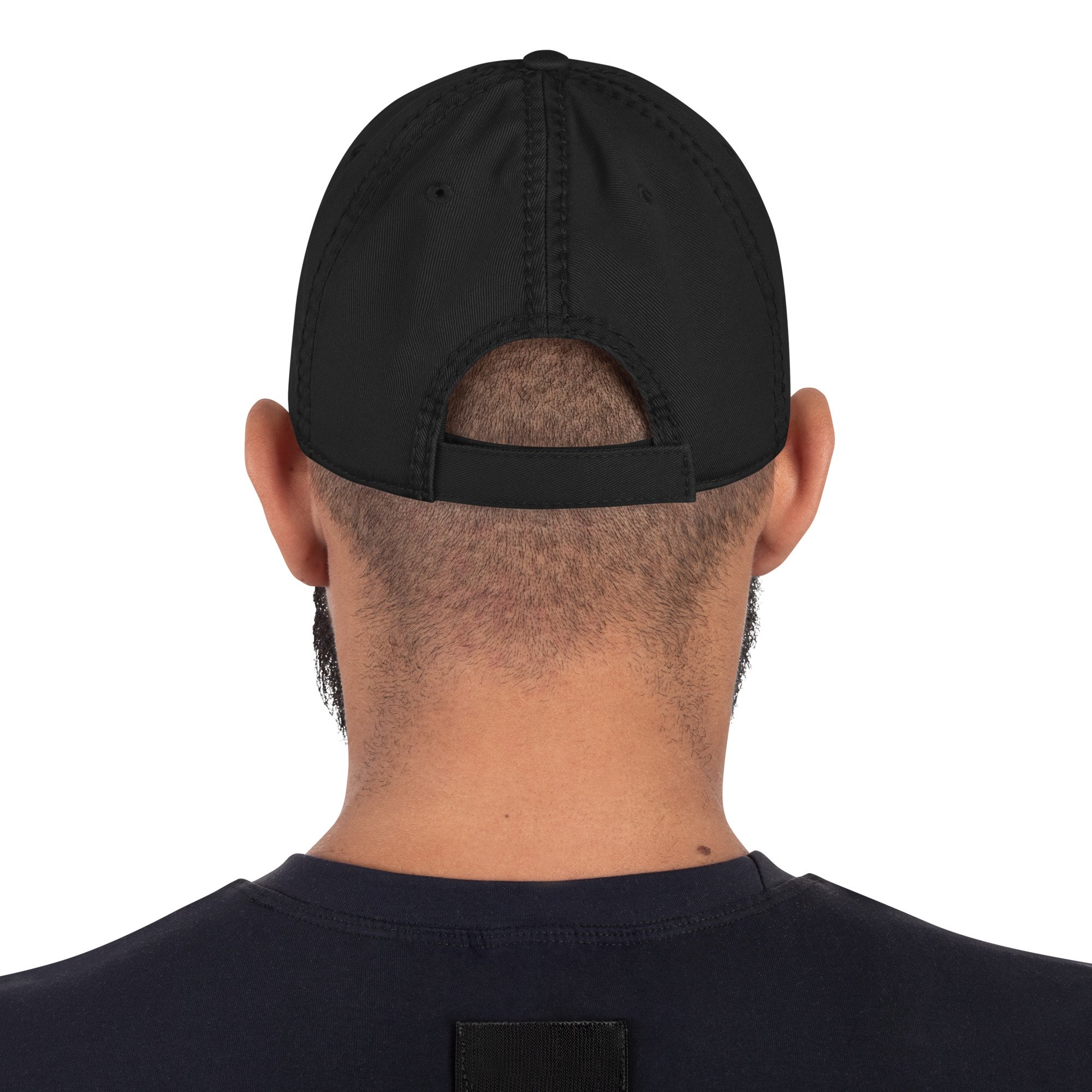 One Light Distressed Dad Hat – Black Low Profile Cap | Alaskan Avenger - Image 4