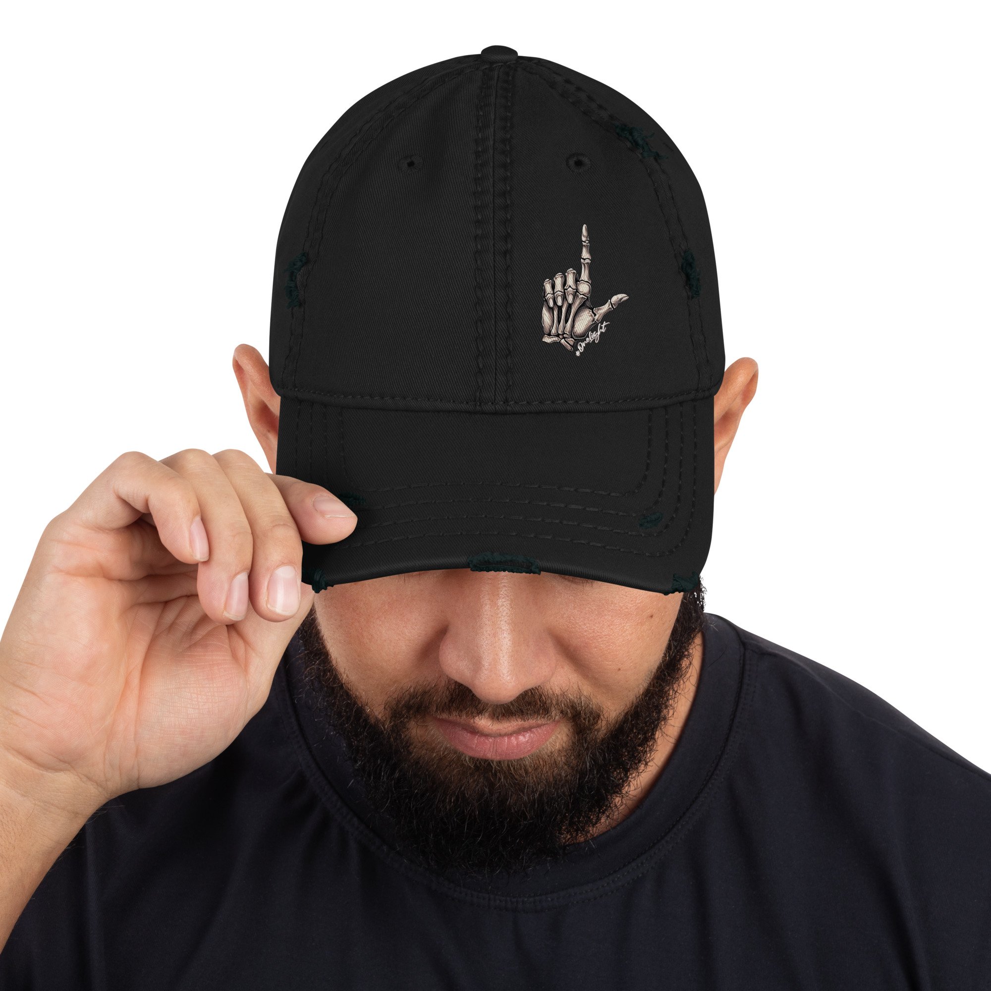 One Light Distressed Dad Hat – Black Low Profile Cap | Alaskan Avenger - Image 10