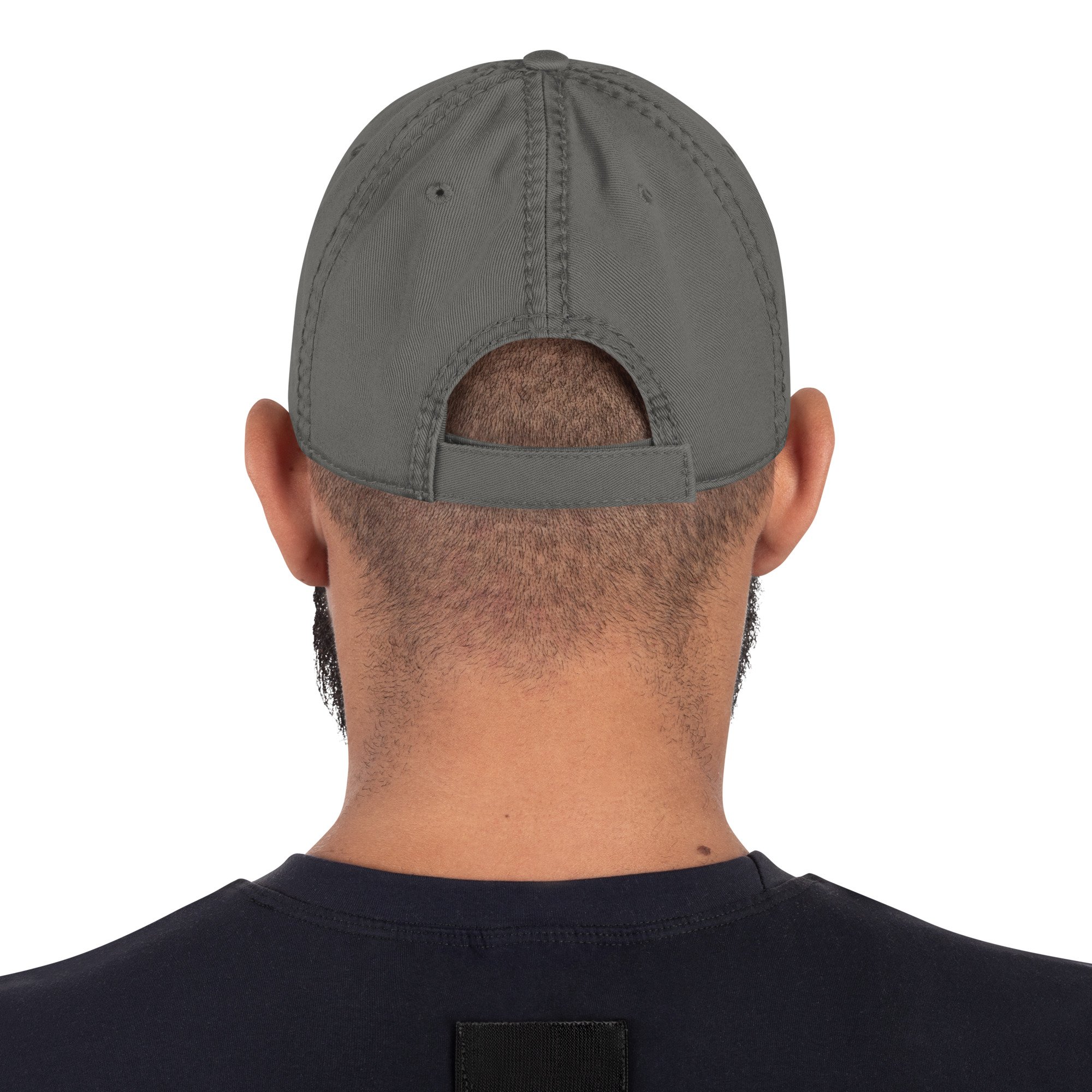 One Light Distressed Dad Hat – Black Low Profile Cap | Alaskan Avenger - Image 6