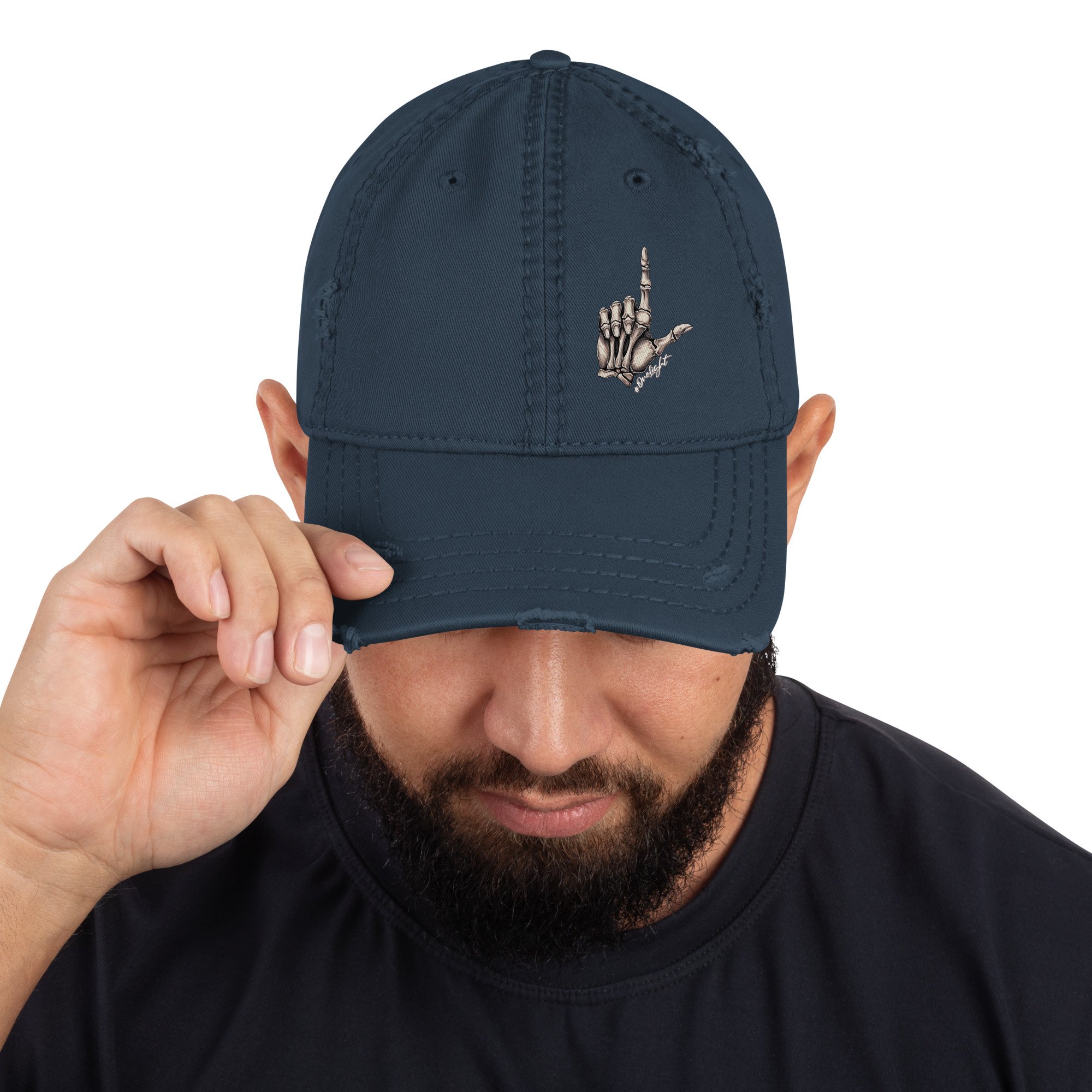 One Light Distressed Dad Hat – Black Low Profile Cap | Alaskan Avenger - Image 13